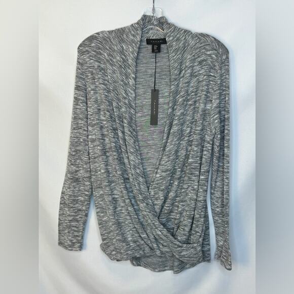 Womens NWT Open Front Faux Wrap Top Size M Career Casual Brunch Versatile Comfy - Picture 1 of 6